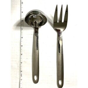 Oneida Stainless Steel Ladle & Serving Fork Set Classic Kitchen Utensils